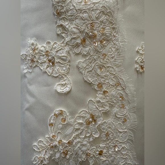 Casablanca Bridal, Elegant Cream Lace Wedding Dress - Picture 9 of 16